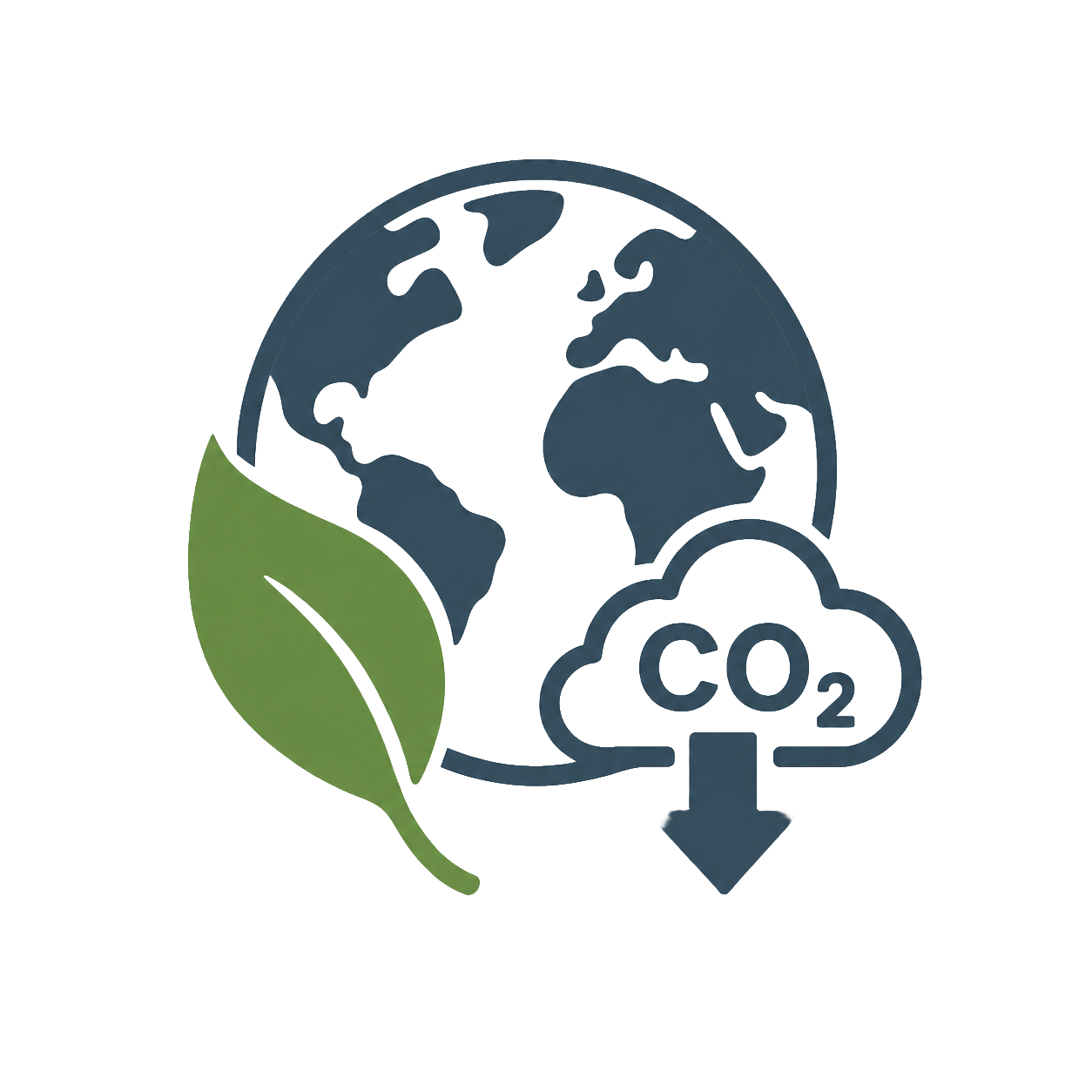 Blue And Green Ghg Emission Icon With Teal Leaf-1